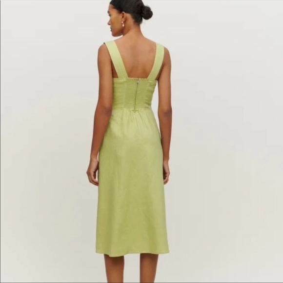 Reformation Seaside Midi Dress Green with Slit SOLD OUT online - Picture 2 of 4